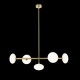 Chicago 3 - Brushed Brass 5 Light over Island Fitting with White Opal Glass