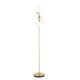 Chicago FL - Brushed Brass 5 Light Floor Lamp with White Opal Glass