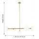 Chicago 3 - Brushed Brass 5 Light over Island Fitting with White Opal Glass