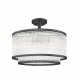 Monaco 2BK - Matt Black 5 Light Semi Flush with Clear Glass Rods