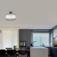 Monaco 2BK - Matt Black 5 Light Semi Flush with Clear Glass Rods