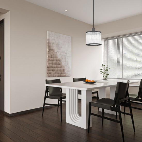 Monaco 3BK - Matt Black Pendant with Clear Glass Rods