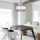 Monaco 4BK - Matt Black 5 Light Pendant with Clear Glass Rods