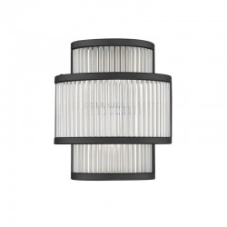 Monaco WBK - Matt Black 2 Light Wall Lamp with Clear Glass Rods Monaco WBK - Matt Black 2 Light Wall Lamp with Clear Glass Rods