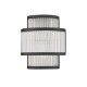Monaco WBK - Matt Black 2 Light Wall Lamp with Clear Glass Rods