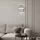 Monaco WBK - Matt Black 2 Light Wall Lamp with Clear Glass Rods