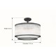 Monaco 2BK - Matt Black 5 Light Semi Flush with Clear Glass Rods