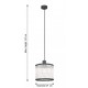 Monaco 3BK - Matt Black Pendant with Clear Glass Rods