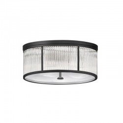 Monte Carlo 1 - Matt Black 5 Light Flush with Clear Glass Rods & Diffuser Monte Carlo 1 - Matt Black 5 Light Flush with Clear Glass Rods & Diffuser