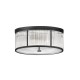 Monte Carlo 1 - Matt Black 5 Light Flush with Clear Glass Rods & Diffuser