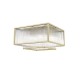 Monte Carlo 3 - Matt Gold 4 Light Square Flush with Clear Glass Rods