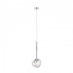 Vienna 2 - Chrome Pendant with Clear Ice Glass