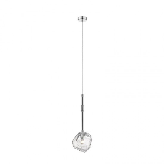 Vienna 2 - Clear Ice Glass with Chrome Single Pendant
