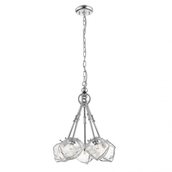 Vienna 3 - Clear Ice Glass with Chrome 5 Light Centre Fitting