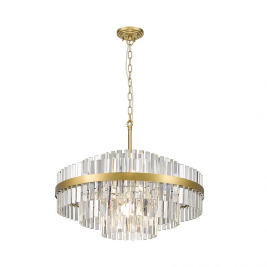 Venice 1 - Antique Gold 12 Light Chandelier with Crystal