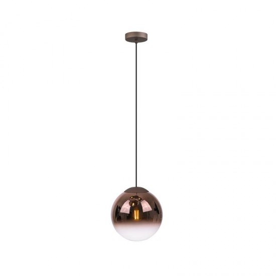 Zurich 1 - Matt Coffee Pendant with Ombre Copper Glass