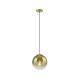 Zurich 2 - Matt Brass Pendant with Gold Ombre Glass