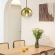 Zurich 2 - Matt Brass Pendant with Gold Ombre Glass