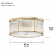 Monte Carlo 2 - Matt Gold 5 Light Flush with Clear Glass Rods & Diffuser
