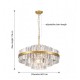 Venice 1 - Antique Gold 12 Light Chandelier with Crystal