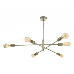 Anna AB - Adjustable Antique Brass 6 Light Centre Fitting Anna AB - Adjustable Antique Brass 6 Light Centre Fitting