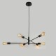 Anna BK - Adjustable Matt Black 6 Light Centre Fitting