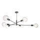 Anna BK - Free LED Big Globe Bulb Included - Adjustable Matt Black 6 Light Centre Fitting