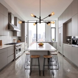 Anna BK - Adjustable Matt Black 6 Light Centre Fitting