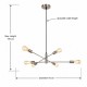 Anna SC - Adjustable Satin Chrome 6 Light Centre Fitting