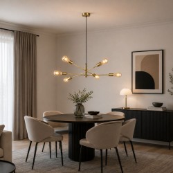 Anna AB - Adjustable Antique Brass 6 Light Centre Fitting