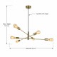 Anna AB - Adjustable Antique Brass 6 Light Centre Fitting