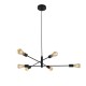Anna BK - Adjustable Matt Black 6 Light Centre Fitting