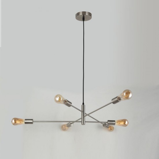 Anna SC - Adjustable Satin Chrome 6 Light Centre Fitting