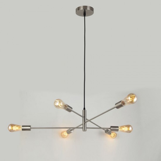Anna SC - Adjustable Satin Chrome 6 Light Centre Fitting