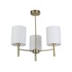 Bella AB - Antique Brass 3 Light Ceiling Lamp with White Shade