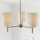 Bella AB - Antique Brass 3 Light Ceiling Lamp with White Shade
