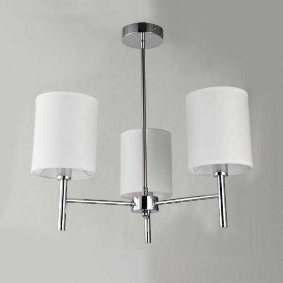 Bella CH - Chrome 3 Light Ceiling Lamp with White Shade