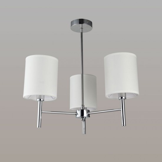 Bella CH - Chrome 3 Light Ceiling Lamp with White Shade