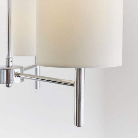 Bella CH - Chrome 3 Light Ceiling Lamp with White Shade