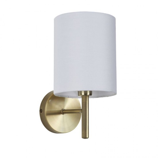 Bella WAB - Antique Brass Wall Lamp with White Shade