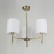 Bella AB - Antique Brass 3 Light Ceiling Lamp with White Shade
