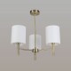 Bella AB - Antique Brass 3 Light Ceiling Lamp with White Shade
