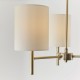 Bella AB - Antique Brass 3 Light Ceiling Lamp with White Shade