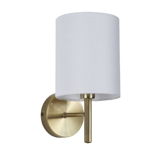 Bella WAB - Antique Brass Wall Lamp with White Shade