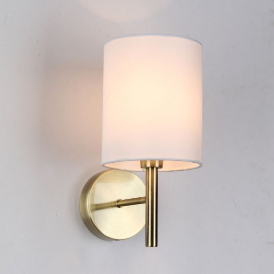 Bella WAB - Antique Brass Wall Lamp with White Shade