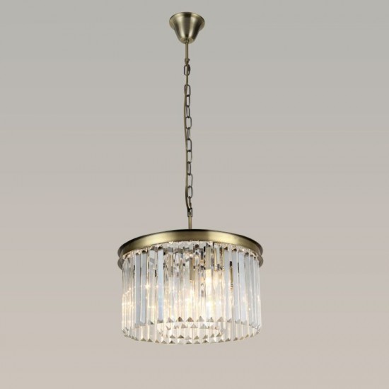 Chloe 2 AB - Antique Brass 4 Light Chandelier with Crystal