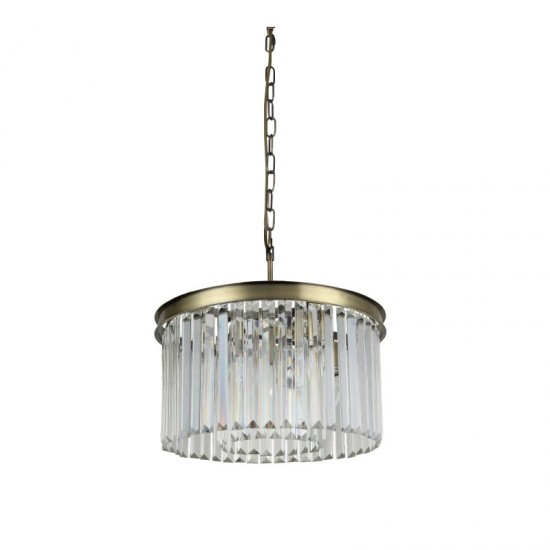 Chloe 2 AB - Antique Brass 4 Light Chandelier with Crystal