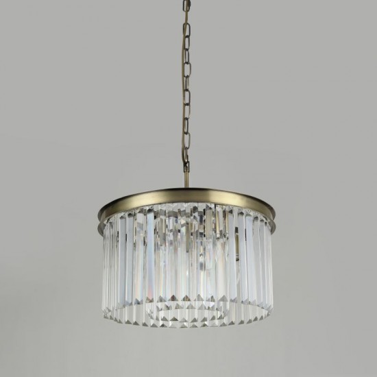 Chloe 2 AB - Antique Brass 4 Light Chandelier with Crystal