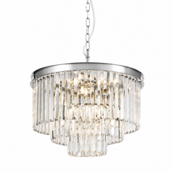 Heidi 1 - Polished Chrome 9 Light Chandelier with Crystal