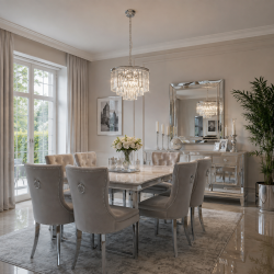 Heidi 1 - Polished Chrome 9 Light Chandelier with Crystal
